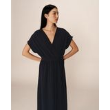 Grace & Mila - Papillon - Maxi-jurk - Blauw - Vloeiende Stof - Strikceintuur