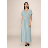 Grace & Mila - Papillon - Maxi-jurk - Blauw - Vloeiende Stof - Strikceintuur