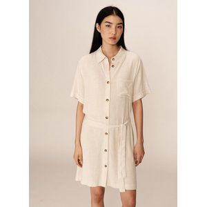 Grace & Mila - Paquita - Korte Overhemdjurk - Beige - Viscose/Linnen