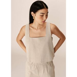 Grace & Mila - Peanut - Cropped Top - Beige - Gestreept