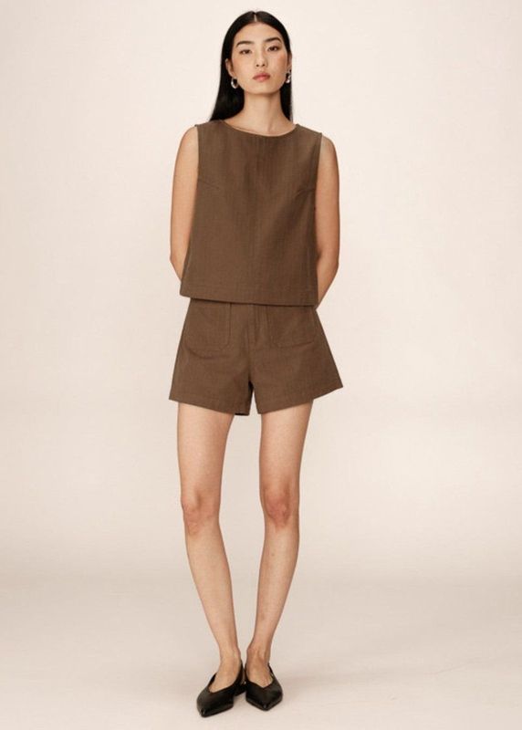 Grace & Mila - Pino - Korte Broek - Khaki - 100% Katoen