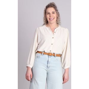 Grace & Mila - Portrait Blouse - Beige - Mandarijnkraag