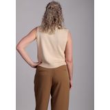 Mouwloos, gebreid vest met knopen PANCAKE GRACE & MILA. Katoen materiaal. Maten L. Beige kleur