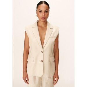 Grace & Mila - Pietro - Gilet - Beige - 90% Linnen, 10% Katoen