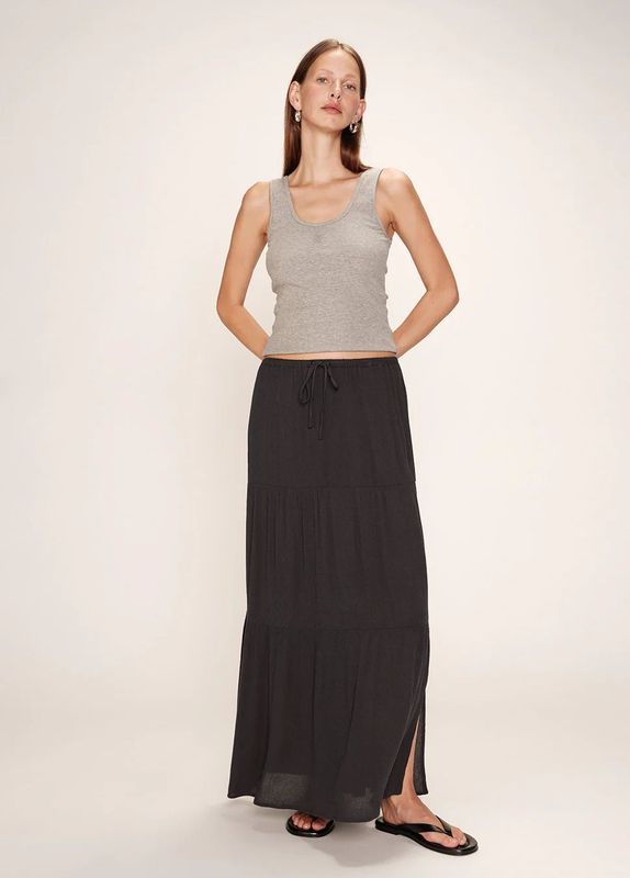 Grace & Mila - Ronsard - Lange Rok - Antraciet - 100% Viscose