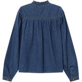 Grace & Mila - Salsa - Blouse - Denimblauw - Lange Mouwen - Strikhals