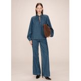 Grace & Mila - Salsa - Blouse - Denimblauw - Lange Mouwen - Strikhals