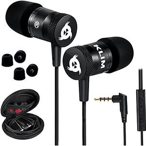 KLIM - Fusion - Koptelefoon - Zwart - In-ear met Microfoon, Traagschuim, 3,5 mm Jack