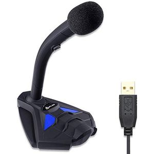 KLIM Voice V2 + USB-desktopmicrofoon + Optimale geluidskwaliteit + Ideaal voor stemopname en -herkenning, streaming, YouTube, Podcast + Compatibel met Windows Mac PS4 + Nieuw + Blauw