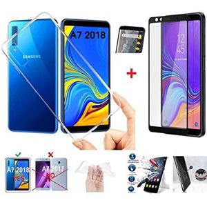 Beschermhoes met gehard glas voor Samsung Galaxy A7 2018