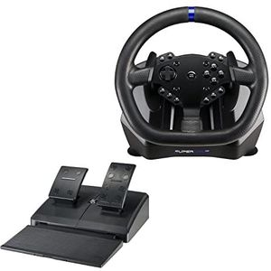 Subsonic Superdrive - Volant de course SV950 avec pédalier et palettes de vitesses Xbox Serie X/S, PS4, Xbox One, PC (programmable pour tous les jeux) Noir