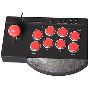 Subsonic Arcade-joystick, compatibel met PS4, Xbox-serie X/S, Xbox One, PC, PS3 (Playstation), Controller, Rood, Zwart