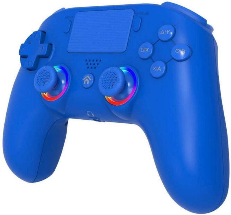 Subsonic - Draadloze controller voor PS4 / Playstation 4 – bluetooth-controller met LED, trillingen en aansluiting voor gamingheadset - Blauw