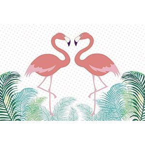 Scenolia Flamingo in Love Canvas wanddecoratie 60 x 40 cm 100% gemaakt in Frankrijk