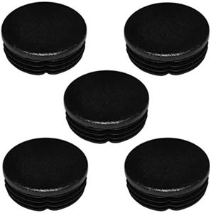 5 stuks ronde stoelbuiseindstukken, diameter 10 tot 60 mm, kunststof, zwart