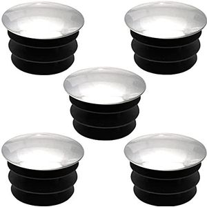 Eindstuk van PE voor ronde buizen 19 mm, verchroomde coating, 5 stuks