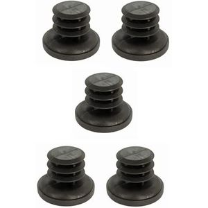 cyclingcolors 5 x ronde buispunt, intrekbaar, voor meubels, tafel, kunststof, zwart (D = 22 - 23 mm)