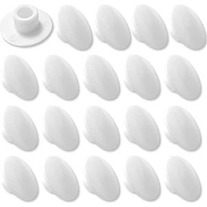 cyclingcolors 20 x schroefafdekking, M6, wit, zeskant, inbussleutel, CHC, zeskant, beschermkap, meubelbescherming