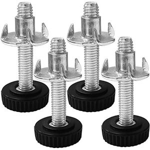 cyclingcolors 4 x verstelschroef met voet inslagmoer meubelpoten M4 M5 M6 kartelschroef stelpoten regelschroef instelschroef meubelschroef (M6x33)