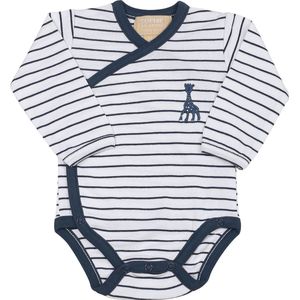 Sophie de Giraf - Overslagromper - Wit met Blauwe Streep - Lange Mouwen