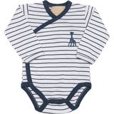 Sophie de giraf - romper - wit - met blauwe streep - met sierrandje - 3 Maanden - 60cm