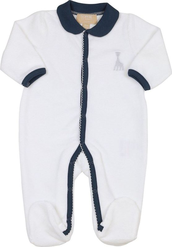 Trois Kilos Sept - Boxpakje - Wit - Velours Rib - Blauw Sierkraagje