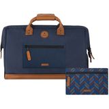 Reistas Cabaïa Duffle Essentials Chicago Navy X Brown Vegan Leather