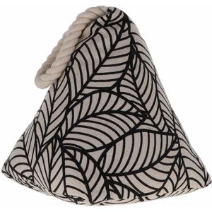 Luance Deurstopper - 1 kg - beige - stof - zwarte jungle print - 15 cm
