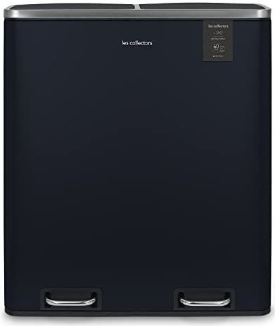 Les Collectors - 908 - Pedaalemmer - Nachtblauw - 60 l, 2 Compartimenten, Roestvrijstaal, Stil Deksel