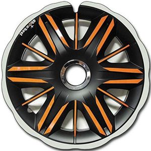 Spoke Guard Pair for Wheelchair, Fit 49,51 to 50,50cm Handrims Outer Diameter with Flat Tabs - Enjoliveur métal orangé