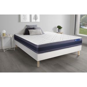 Complete boxspring met matras tweepersoons- Actisom Actilatex morpho wit - Latex en traagschuim - 180 x 210 cm