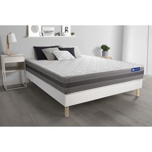 Complete boxspring met matras tweepersoons- Actisom Actilatex relax wit - Latex en traagschuim - 160 x 210 cm