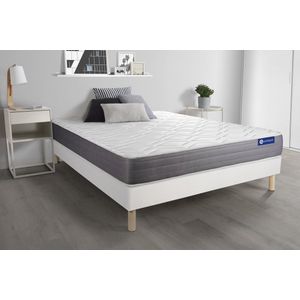 Complete boxspring met matras tweepersoons- Actisom Actilatex dream wit - Latex en traagschuim - 200 x 200 cm