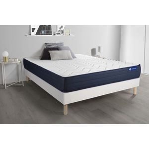 Complete boxspring met matras tweepersoons- Actisom Actilatex life wit - Latex en traagschuim - 160 x 200 cm