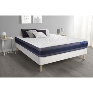 Complete boxspring met matras tweepersoons- Actisom Actimemo morpho wit - Traagschuim - 120 x 210 cm