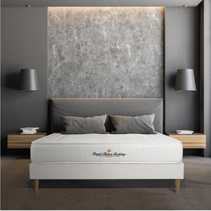 Complete boxspring met matras tweepersoons- Royal Palace Bedding Nottingham wit - Traagschuim - 180 x 220 cm