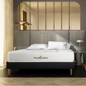 Complete boxspring met matras tweepersoons- Royal Palace Bedding Windsor zwart - Traagschuim en pocketveren - 180 x 200 cm