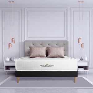 Complete boxspring met matras tweepersoons- Royal Palace Bedding Buckingham zwart - Traagschuim - 120 x 210 cm