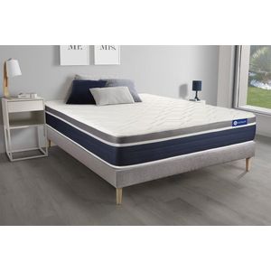 Complete boxspring met matras tweepersoons- Actisom Actilatex confort grijs - Latex en traagschuim - 140 x 200 cm