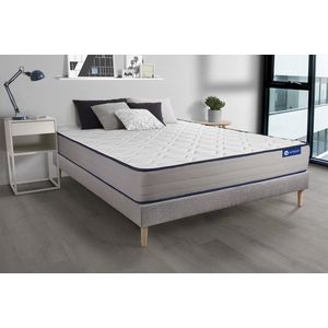 Complete boxspring met matras tweepersoons- Actisom Actilatex form grijs - Latex en traagschuim - 160 x 195 cm