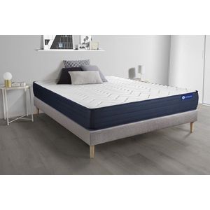 Complete boxspring met matras tweepersoons- Actisom Actilatex life grijs - Latex en traagschuim - 160 x 210 cm