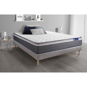 Complete boxspring met matras tweepersoons- Actisom Actimemo plus grijs - Traagschuim - 160 x 210 cm