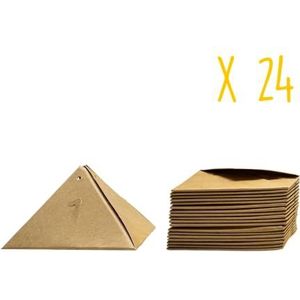 SODERTEX - Set met driehoekige adventskalenderdozen van karton met asfalsieve cijfers voor individueel vormgeven - 8 x 8 x 8 cm - 24 stuks - 1 kleur - L727010 - knutselwerk