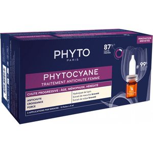 Phyto Phytocyane Anti-Hair Loss Treatment For Women Doelgerichte Anti-Haaruitval Verzorging 12x5 ml