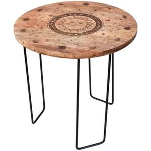 Signes Grimalt Salontafel of bankpunt, dienblad zon en exotisch hout, diameter 40 cm