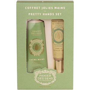 Panier des Sens - Handverzorgingsbox kalmerende amandel - handcrème 30 ml + nagel- en nagelriemolie 7,5 ml - karitéboter en zoete amandelolie - Made in France - Vegan