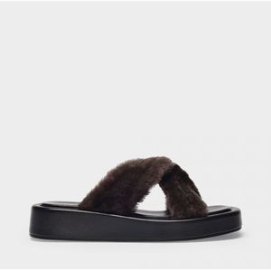 Elleme, Slippers Bruin, Dames, Maat:40 EU