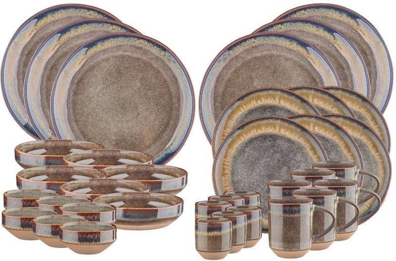 Genesis - BASALT - Serviesset - 18 delig - Vulkanisch Bruin