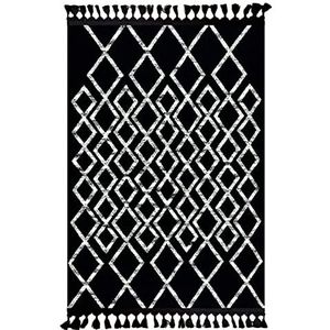MANI TEXTILE - Tapijt Berbere Fas zwart, afmetingen - 120 x 180 cm