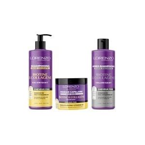 Lorenzo - COMPLETE PACK - Sulfaatvrije shampoo, conditioner en haarmasker met biotine en collageen - 3x500 ml